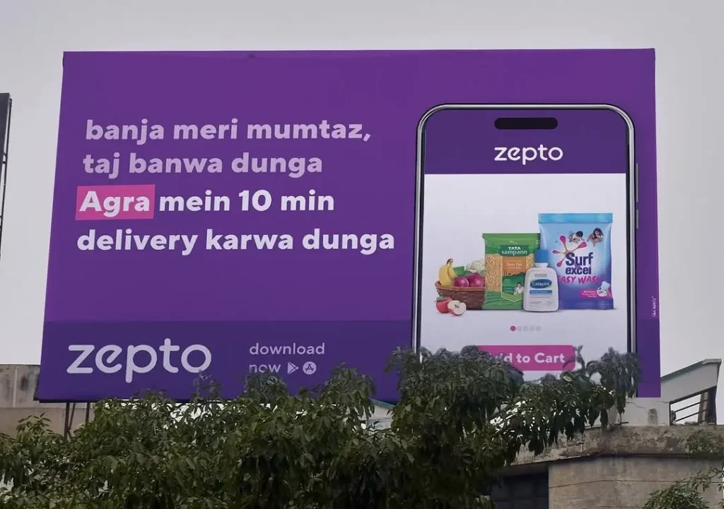zepto billboard - agra