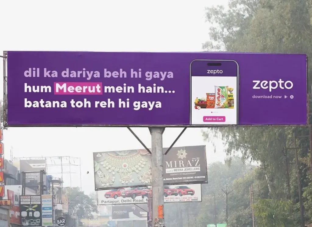 zepto billboard - meerut
