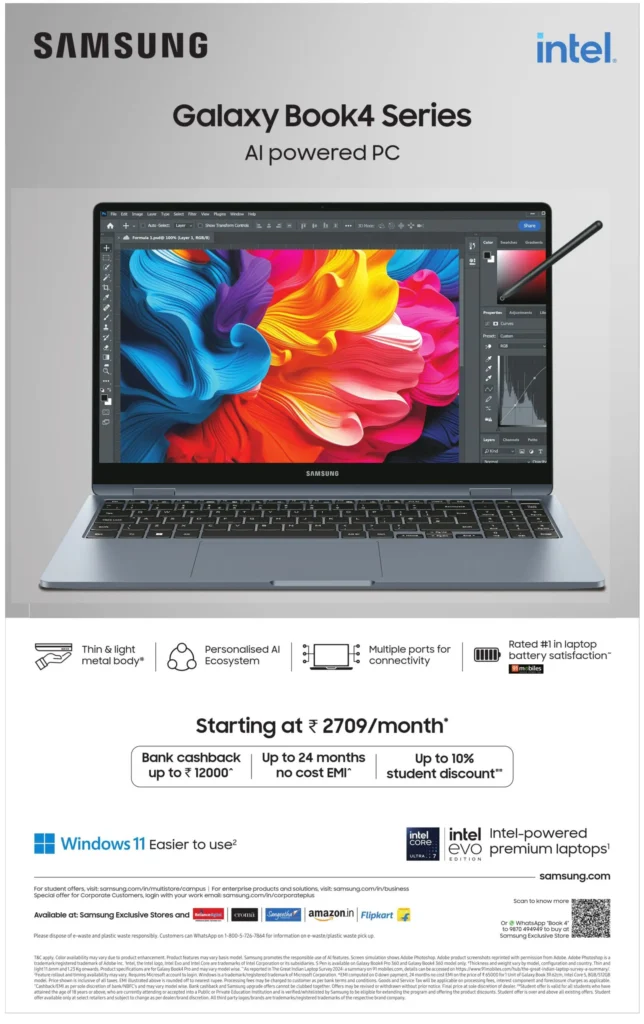 samsung galaxy book4 print ad
